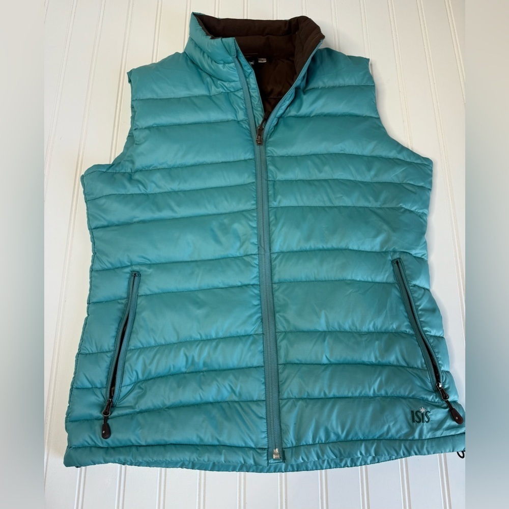 Isis Women’s Down Vest 6 Green Quilted Puffer 1691